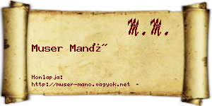 Muser Manó névjegykártya